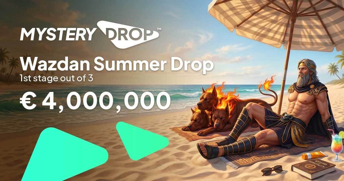 marketing banner for wazdan summer drop showing the total campaign value 4000000€